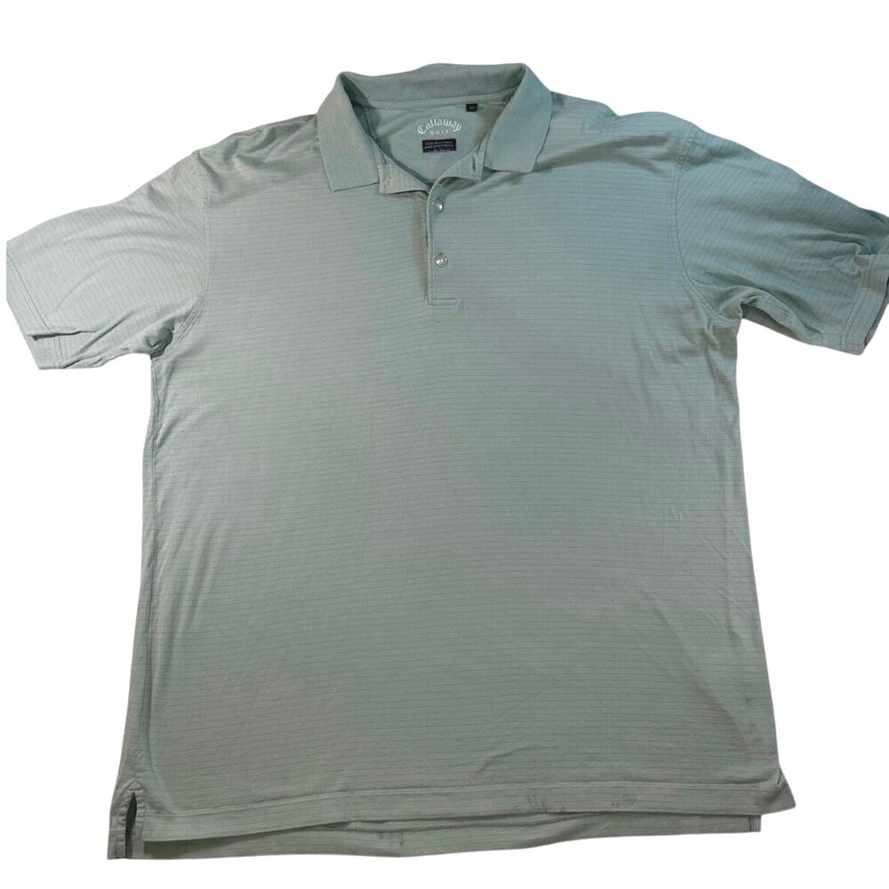 Callaway golf polo shirt mens sizeXXL in light green with light tan stripes